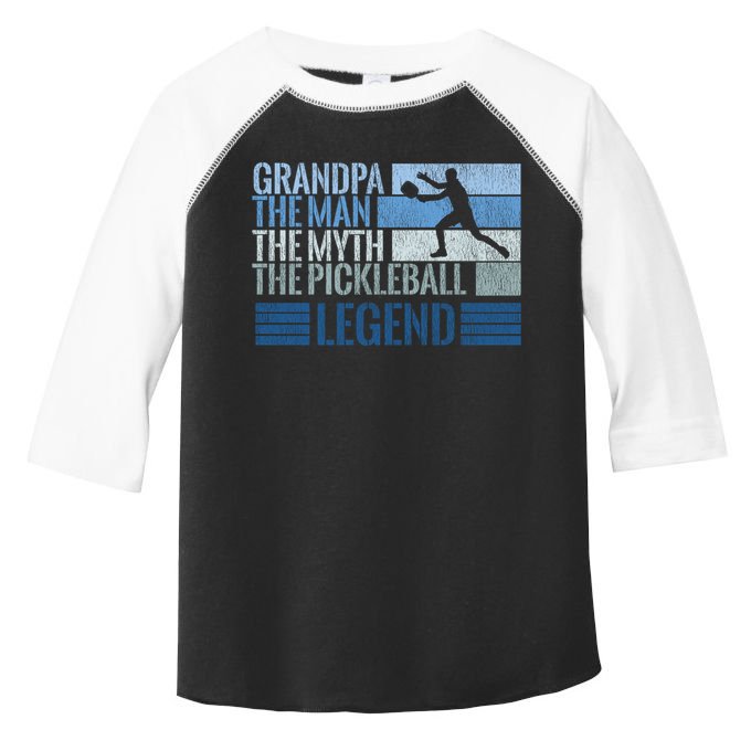 Grandpa Myth Pickleball Legend Vintage Blue Graphic Funny Gift Toddler Fine Jersey T-Shirt
