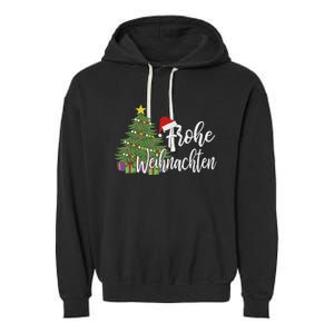 German Matching Present Merry Christmas Frohe Weihnachten Garment-Dyed Fleece Hoodie