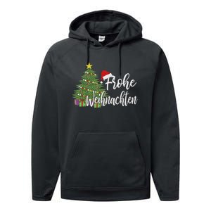 German Matching Present Merry Christmas Frohe Weihnachten Performance Fleece Hoodie