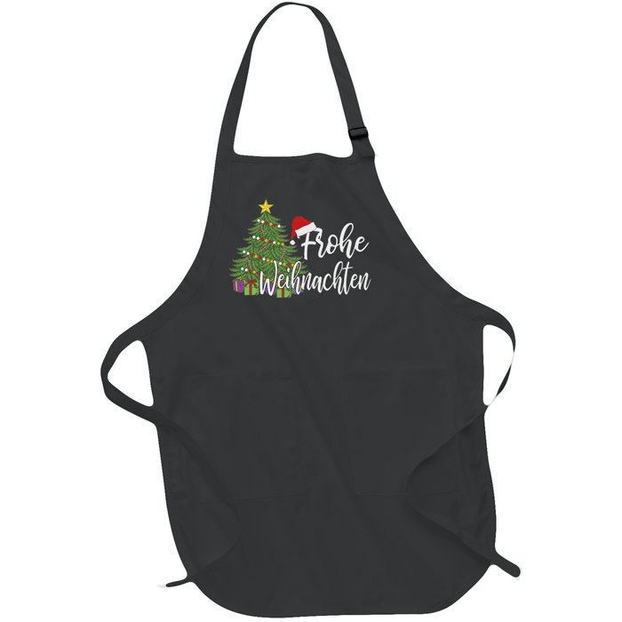 German Matching Present Merry Christmas Frohe Weihnachten Full-Length Apron With Pockets