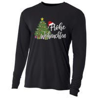 German Matching Present Merry Christmas Frohe Weihnachten Cooling Performance Long Sleeve Crew