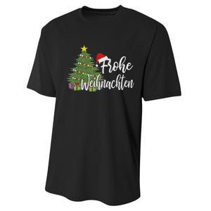 German Matching Present Merry Christmas Frohe Weihnachten Performance Sprint T-Shirt