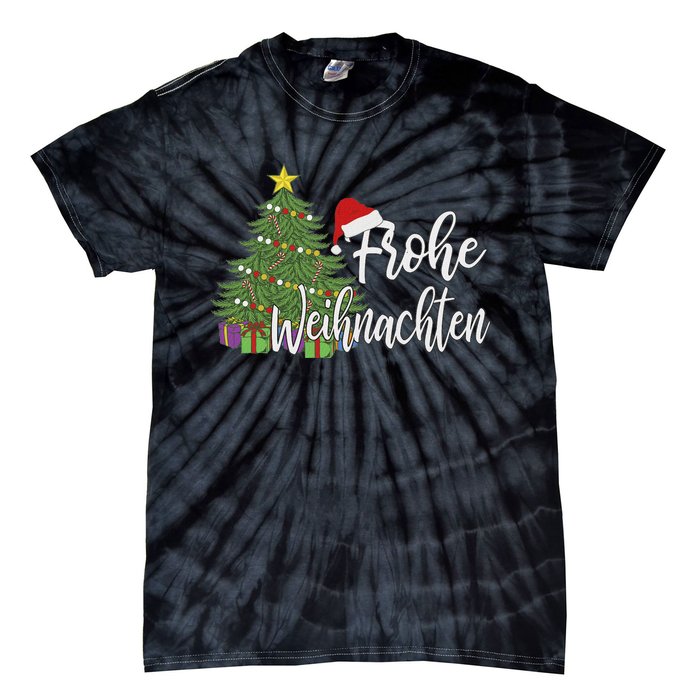 German Matching Present Merry Christmas Frohe Weihnachten Tie-Dye T-Shirt