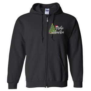 German Matching Present Merry Christmas Frohe Weihnachten Full Zip Hoodie