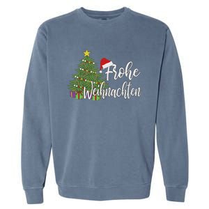 German Matching Present Merry Christmas Frohe Weihnachten Garment-Dyed Sweatshirt