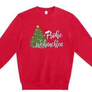 German Matching Present Merry Christmas Frohe Weihnachten Premium Crewneck Sweatshirt