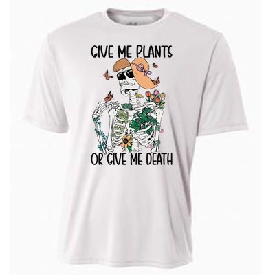 Give Me Plants Or Give Me Death Funny Halloween Skeleton Cooling Performance Crew T-Shirt