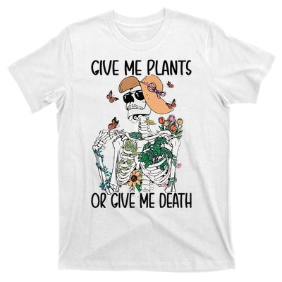 Give Me Plants Or Give Me Death Funny Halloween Skeleton T-Shirt