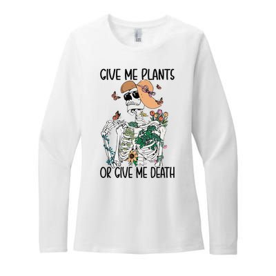 Give Me Plants Or Give Me Death Funny Halloween Skeleton Womens CVC Long Sleeve Shirt