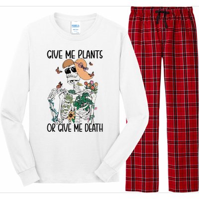 Give Me Plants Or Give Me Death Funny Halloween Skeleton Long Sleeve Pajama Set