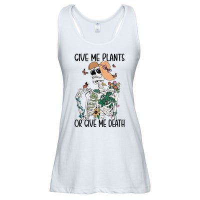 Give Me Plants Or Give Me Death Funny Halloween Skeleton Ladies Essential Flowy Tank