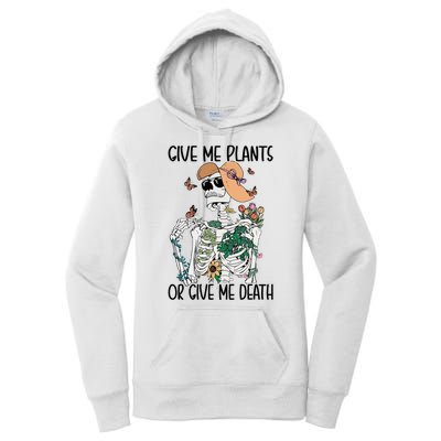 Give Me Plants Or Give Me Death Funny Halloween Skeleton Women's Pullover Hoodie