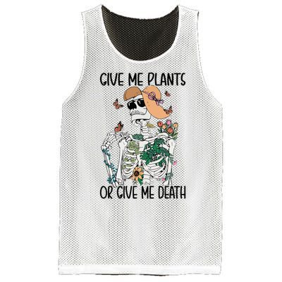 Give Me Plants Or Give Me Death Funny Halloween Skeleton Mesh Reversible Basketball Jersey Tank