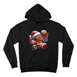 Gingerbread Man Playing Basketball Christmas Xmas Hoodie