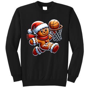 Gingerbread Man Playing Basketball Christmas Xmas Sweatshirt