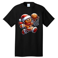 Gingerbread Man Playing Basketball Christmas Xmas Tall T-Shirt