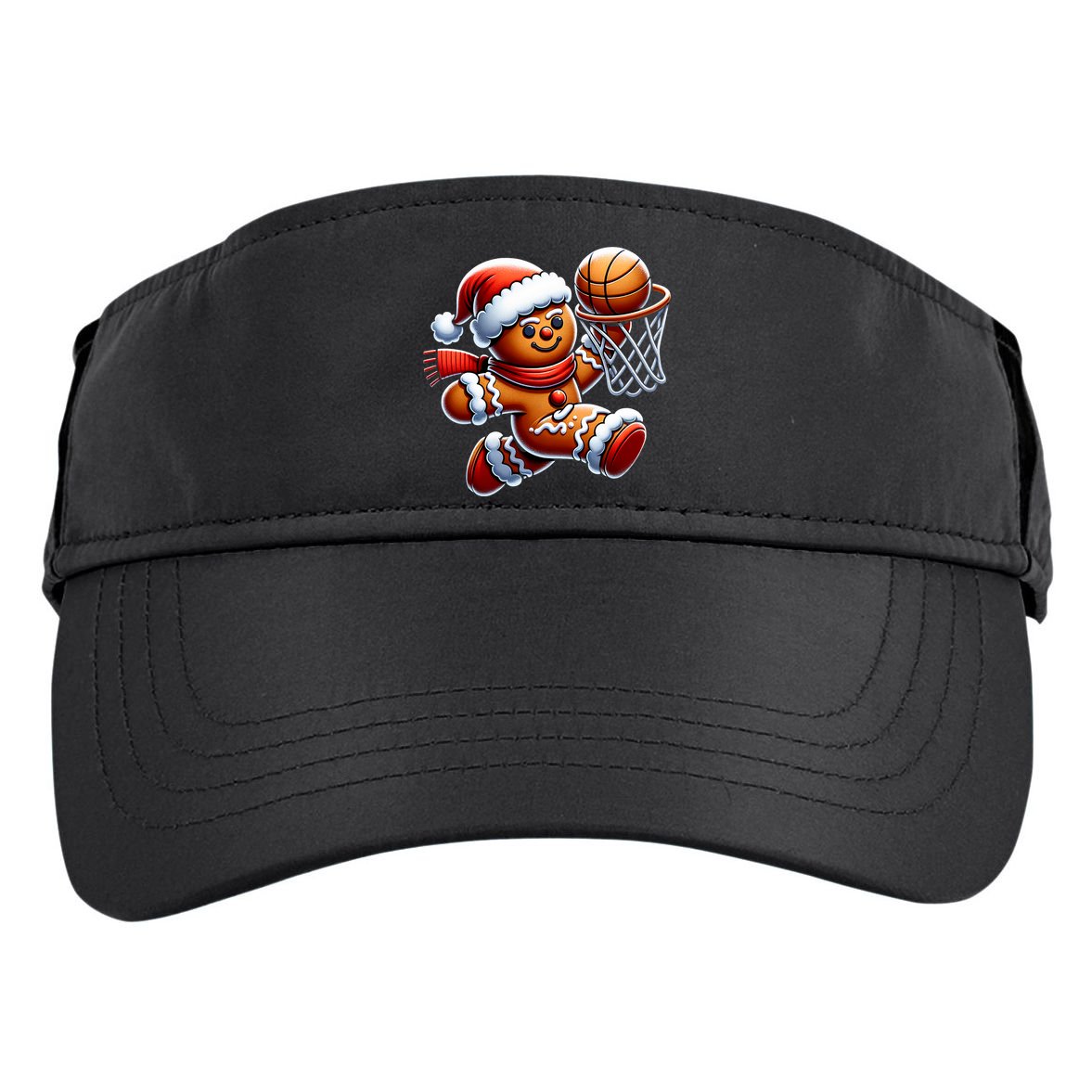 Gingerbread Man Playing Basketball Christmas Xmas Adult Drive Performance Visor