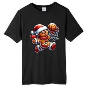 Gingerbread Man Playing Basketball Christmas Xmas Tall Fusion ChromaSoft Performance T-Shirt