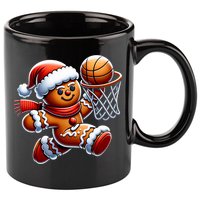 Gingerbread Man Playing Basketball Christmas Xmas 11oz C Handle Ceramic Mug