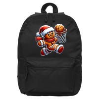 Gingerbread Man Playing Basketball Christmas Xmas 16 in Basic Backpack