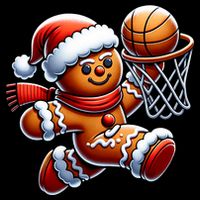 Gingerbread Man Playing Basketball Christmas Xmas 16 in Basic Backpack