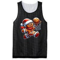 Gingerbread Man Playing Basketball Christmas Xmas Mesh Reversible Basketball Jersey Tank