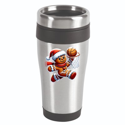 Gingerbread Man Playing Basketball Christmas Xmas 16oz Travel Tumbler