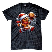 Gingerbread Man Playing Basketball Christmas Xmas Tie-Dye T-Shirt