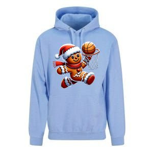 Gingerbread Man Playing Basketball Christmas Xmas Unisex Surf Hoodie