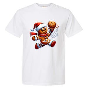 Gingerbread Man Playing Basketball Christmas Xmas Garment-Dyed Heavyweight T-Shirt