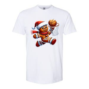 Gingerbread Man Playing Basketball Christmas Xmas Softstyle CVC T-Shirt