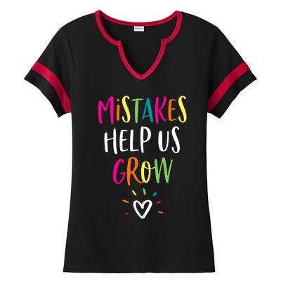 Growth Mindset Positive Back To School Teacher Student Ladies Halftime Notch Neck Tee