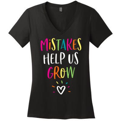 Growth Mindset Positive Back To School Teacher Student Women's V-Neck T-Shirt