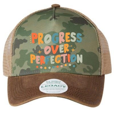 Growth Mindset Progress Over Perfection Back To School Retro Legacy Tie Dye Trucker Hat