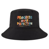 Growth Mindset Progress Over Perfection Back To School Retro Cool Comfort Performance Bucket Hat