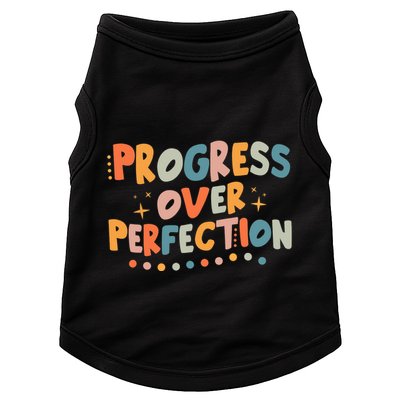 Growth Mindset Progress Over Perfection Back To School Retro Doggie Tank