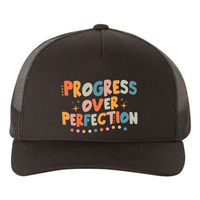 Growth Mindset Progress Over Perfection Back To School Retro Yupoong Adult 5-Panel Trucker Hat