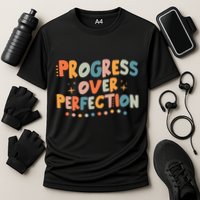 Growth Mindset Progress Over Perfection Back To School Retro Performance Shirt