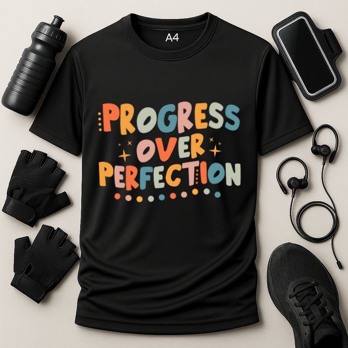 Growth Mindset Progress Over Perfection Back To School Retro Performance Shirt