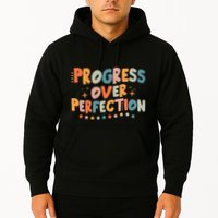 Growth Mindset Progress Over Perfection Back To School Retro Hoodie