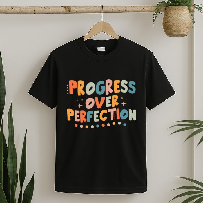 Growth Mindset Progress Over Perfection Back To School Retro T-Shirt