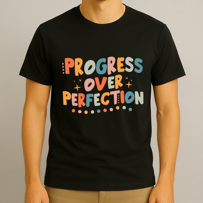 Growth Mindset Progress Over Perfection Back To School Retro T-Shirt