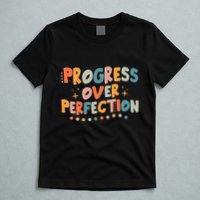 Growth Mindset Progress Over Perfection Back To School Retro T-Shirt