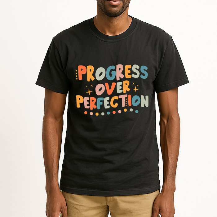 Growth Mindset Progress Over Perfection Back To School Retro Tall T-Shirt