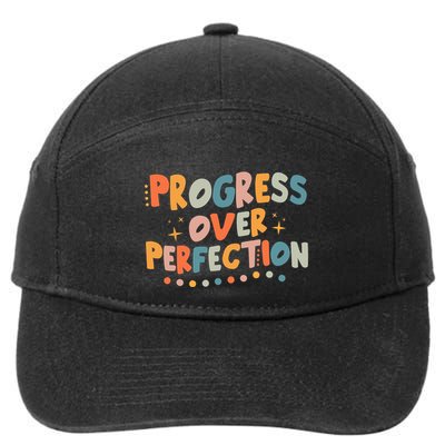 Growth Mindset Progress Over Perfection Back To School Retro 7-Panel Snapback Hat