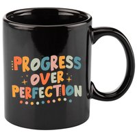 Growth Mindset Progress Over Perfection Back To School Retro 11oz C Handle Ceramic Mug