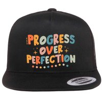 Growth Mindset Progress Over Perfection Back To School Retro Flatbill Hat