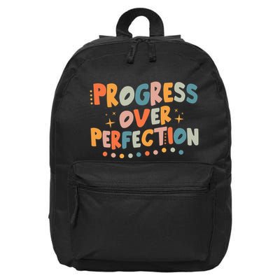 Growth Mindset Progress Over Perfection Back To School Retro 16 in Basic Backpack