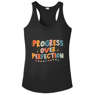 Growth Mindset Progress Over Perfection Back To School Retro Ladies PosiCharge Competitor Racerback Tank