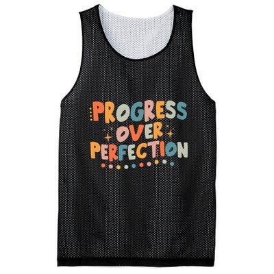 Growth Mindset Progress Over Perfection Back To School Retro Mesh Reversible Basketball Jersey Tank